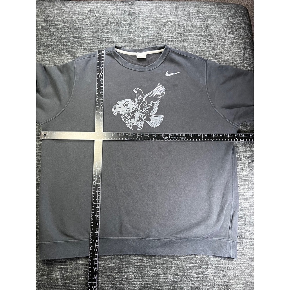 Nike Sweatshirt Mens XXL Black Eagle Graphic Swoosh Pullover Fleece Crewneck - Picture 4 of 6